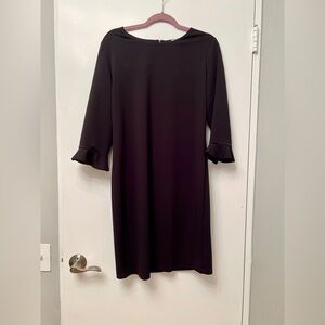 Chic Black Ruffle Sleeve Dress